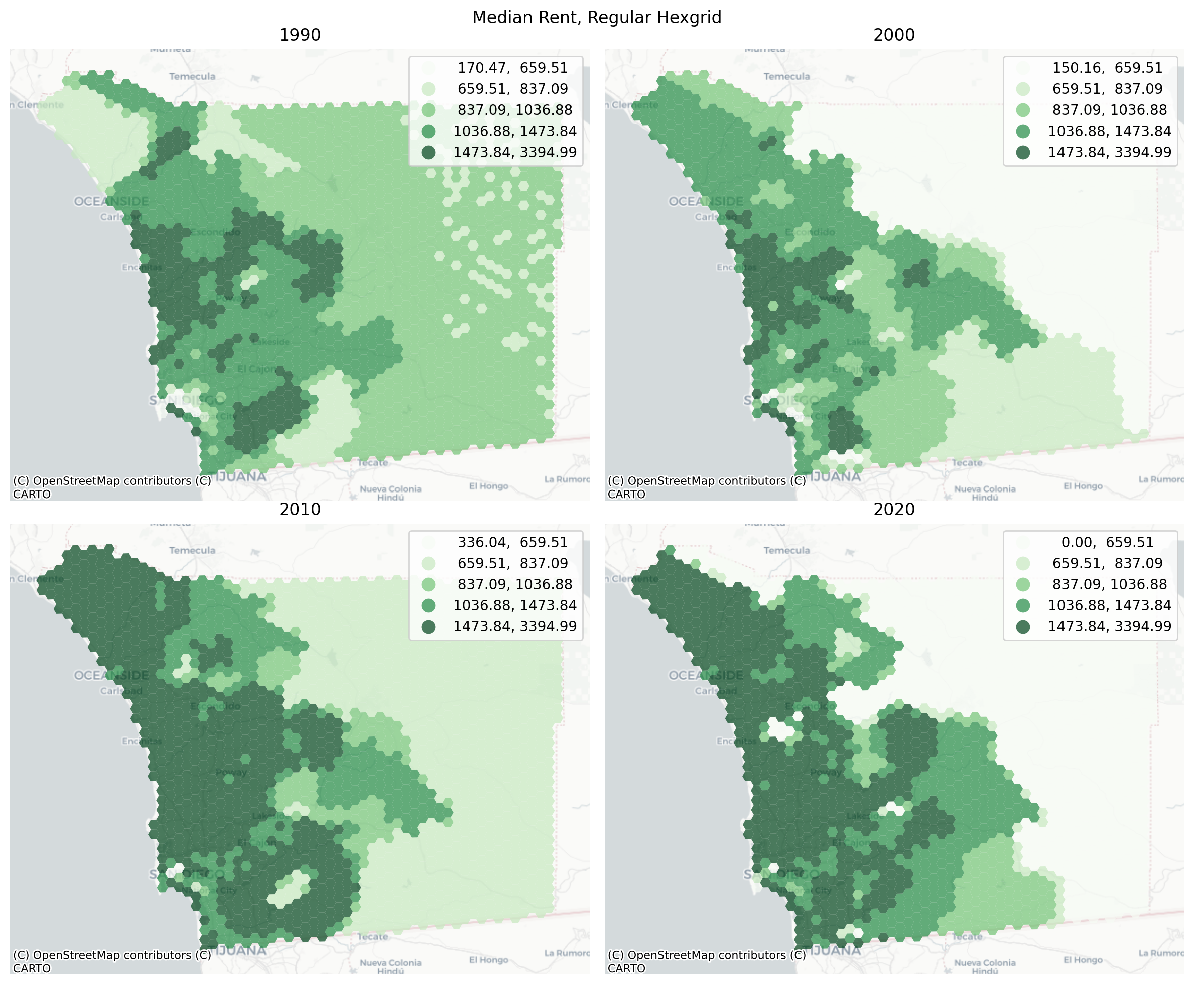 Census Boundaries Harmonized to a Hexgrid