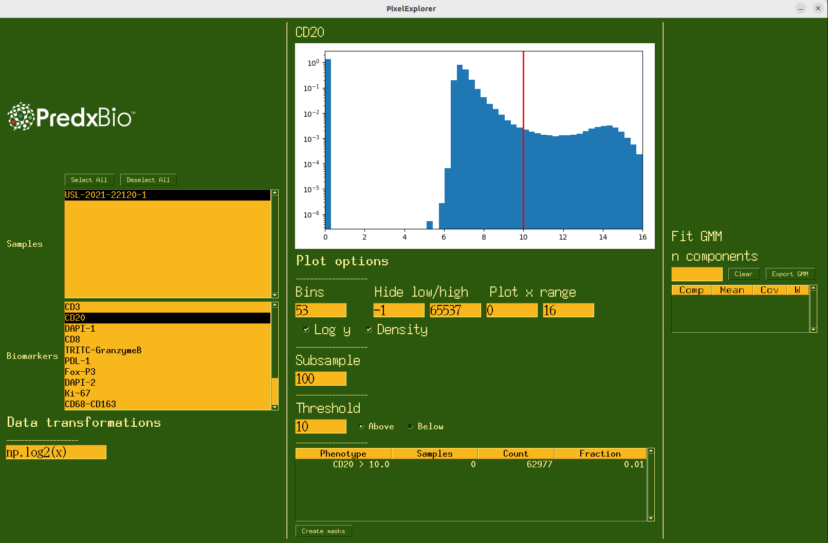 The interface for PixelExplorer.