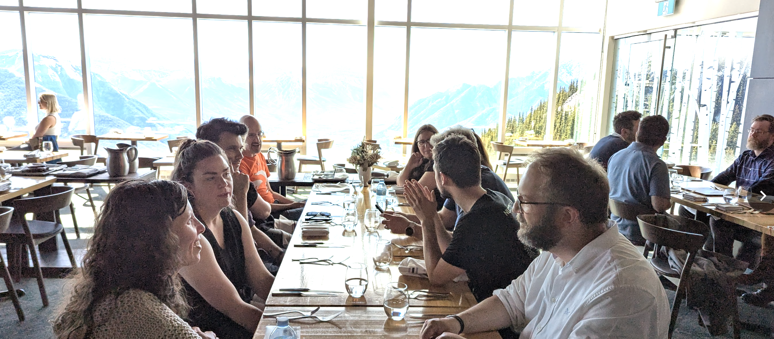 Dinner was at the top of Sulphur Mountain. We took the Gondola and walked to the summit of the mountain after dinner.