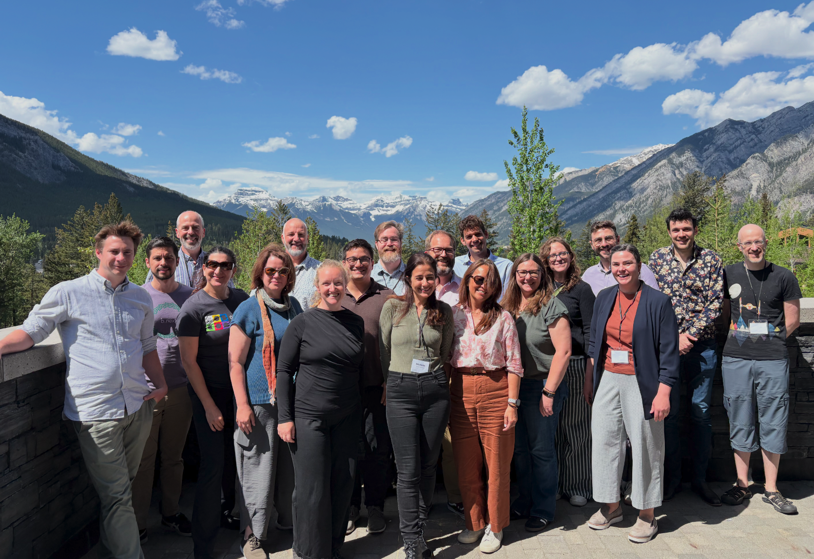 The participants of the workshop outside of the Banff Center, Canada.