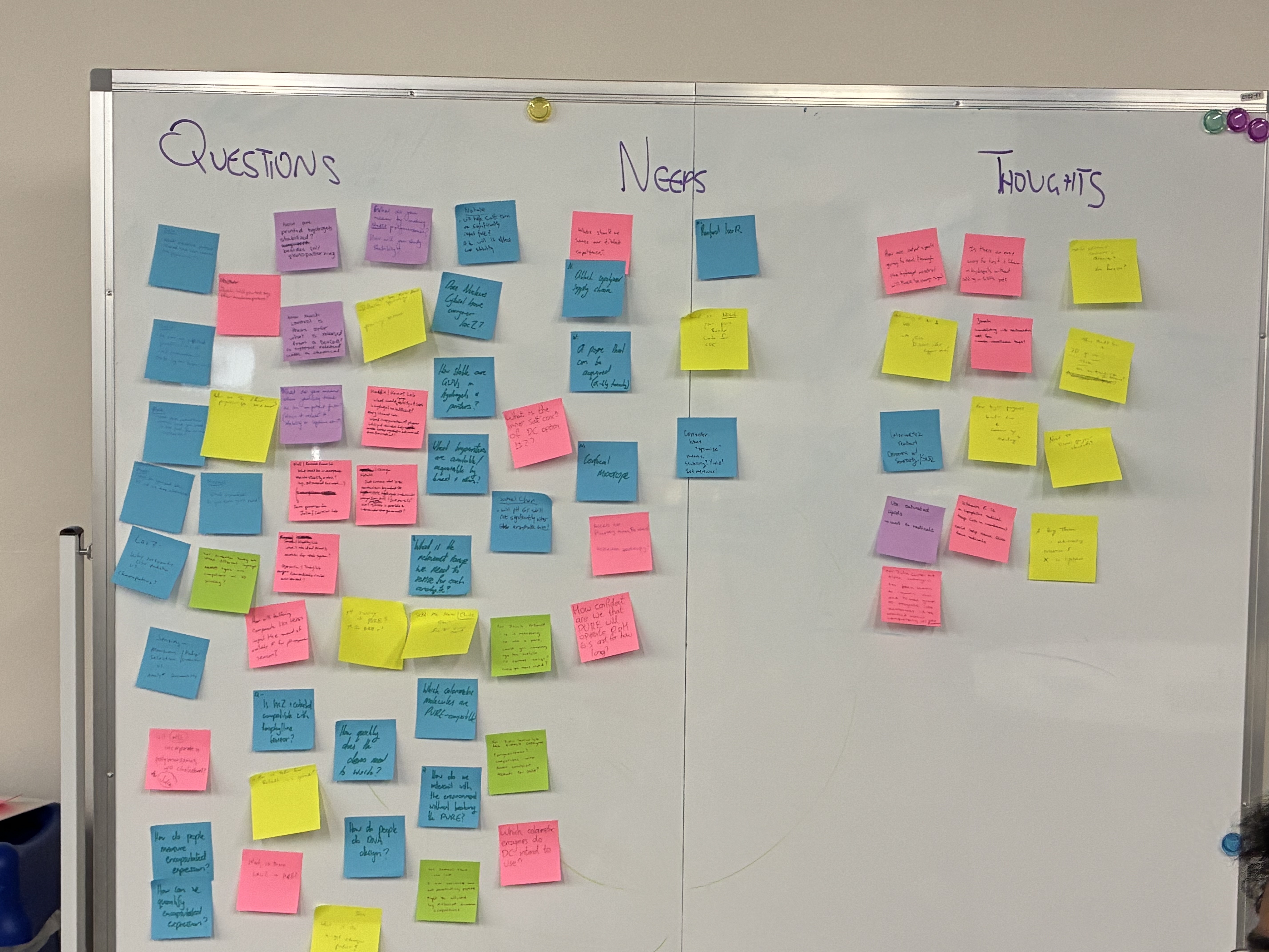 Open questions and needs were identified in collaborative brainstorming sessions